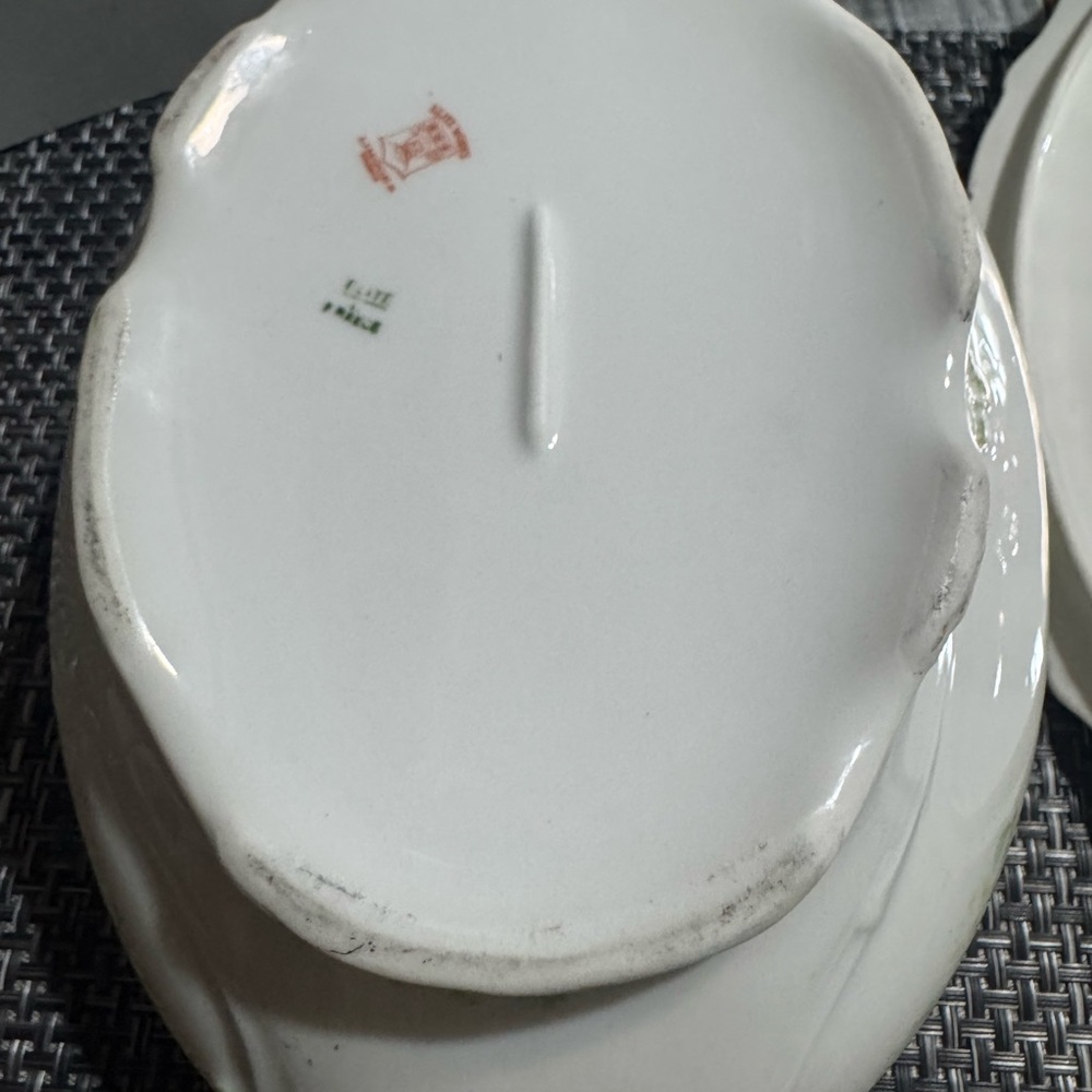 Vintage Elite Works Limoges France Covered Dish Vegetable Serving Green Floral - Picture 11 of 15